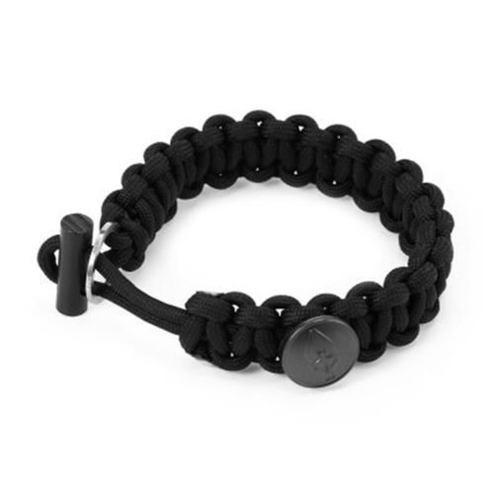EDC GEAR OUTDOOR CAMPING SURVIVAL BRACELET WITH GEAR KITS SCRAPER FLINT FIRE STARTER (BLAC