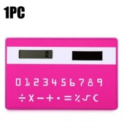 1PC MINI SLIM CREDIT CARD PATTERN SOLAR POWER POCKET CALCULATOR (ROSE)