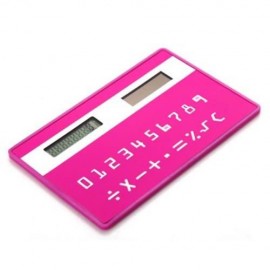 1PC MINI SLIM CREDIT CARD PATTERN SOLAR POWER POCKET CALCULATOR (ROSE)