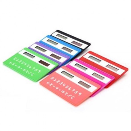 1PC MINI SLIM CREDIT CARD PATTERN SOLAR POWER POCKET CALCULATOR (ROSE)