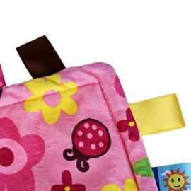 COLORFUL BABIES APPEASE SQUARE SOFT TOWEL TOY ENHANCE WRIST FORCE (FLOWER)