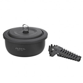 ALOCS CW - C05 PORTABLE 2 - 4 PERSON 10PCS CAMPING COOK SET FOR OUTDOOR HIKING PICNIC (BLA
