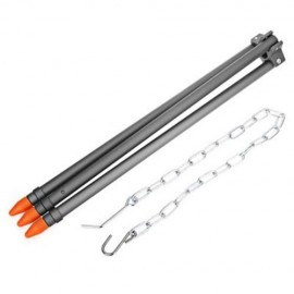 ALOCS CF - RT06 HARD-ANODIZED ALUMINUM PICNIC CAMPFIRE TRIPOD BARBECUE COOKWARE (BLACK)