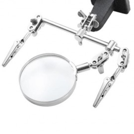 6X HELPING HAND MAGNIFIER GLASS CLAMPS LOUPE JEWELRY WATCH REPAIR TOOL (GRAY)