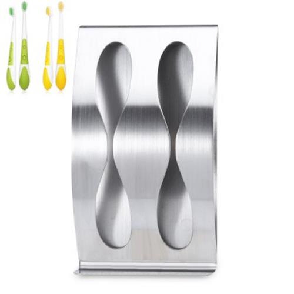 STAINLESS STEEL TOOTHBRUSH RAZOR HOLDER 2 HOLES SELF-ADHESIVE BATHROOM ACCESSORIES ORGANIZ STAINLESS STEEL TOOTHBRUSH RAZOR HOLDER 2 HOLES SELF-ADHESIVE BATHROOM ACCESSORIES ORGANIZ