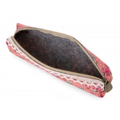 PORTABLE SIMPLE CUTE FRESH ELEGANT CANVAS FLOWER PEN BAG (#1)