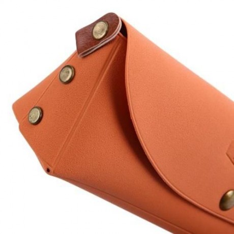 PORTABLE SIMPLE LONG PATTERN CUTE PEN BAG (ORANGE)