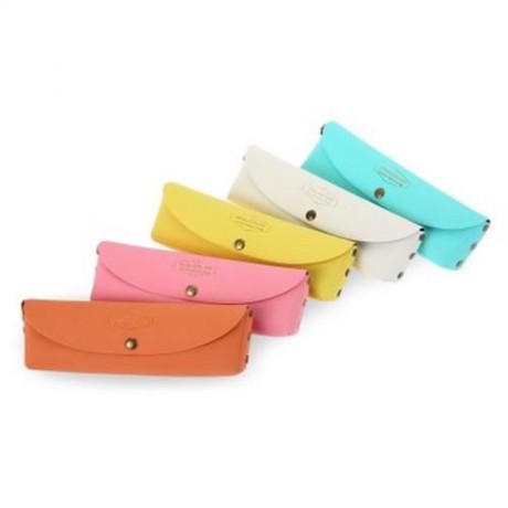 PORTABLE SIMPLE LONG PATTERN CUTE PEN BAG (ORANGE)