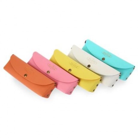 PORTABLE SIMPLE LONG PATTERN CUTE PEN BAG (ORANGE)