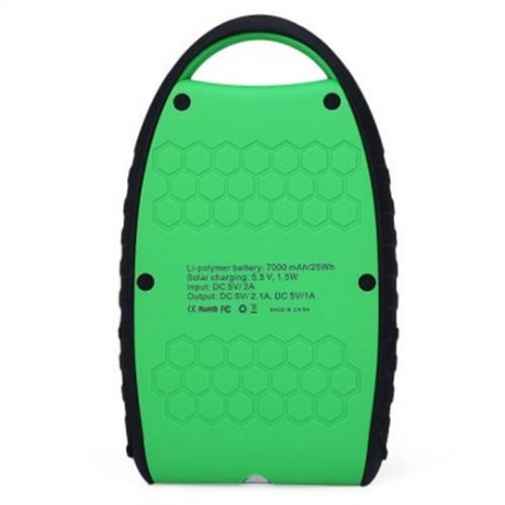 YUNDU YD - T018 7000MAH SOLAR POWER BANK WATERPROOF SHOCKPROOF ANTI-DUST PORTABLE CHARGER 