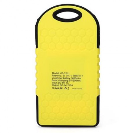YUNDU  YD - T011 5000MAH SOLAR POWER BANK WATERPROOF SHOCKPROOF ANTI-DUST PORTABLE CHARGIN