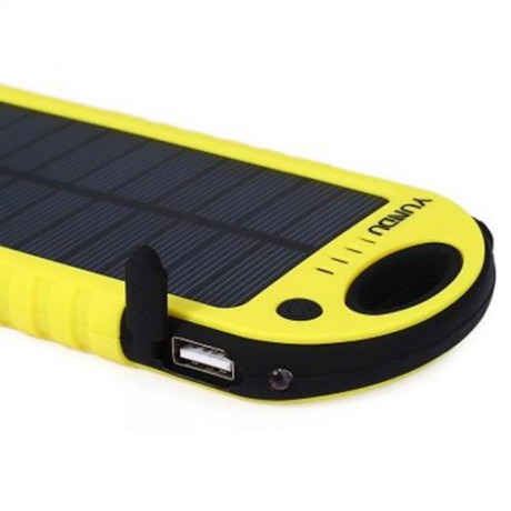 YUNDU  YD - T011 5000MAH SOLAR POWER BANK WATERPROOF SHOCKPROOF ANTI-DUST PORTABLE CHARGIN