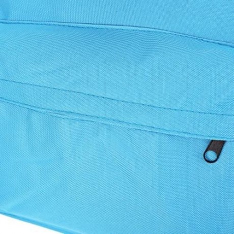 EMBROIDERY LETTER EMBELLISHMENT SOLID COLOR VERTICAL ZIPPER BACKPACK FOR WOMEN (BLUE)