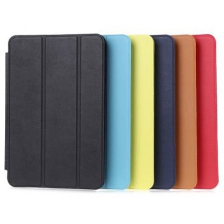 PU LEATHER SMART ULTRA THIN STAND COVER PC BACK CASE FOR IPAD MINI 4 (DEEP BLUE)