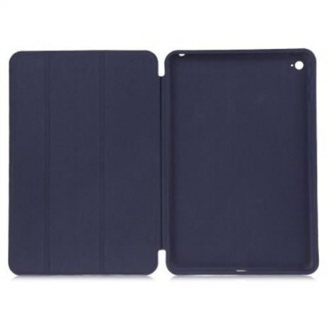 PU LEATHER SMART ULTRA THIN STAND COVER PC BACK CASE FOR IPAD MINI 4 (DEEP BLUE)