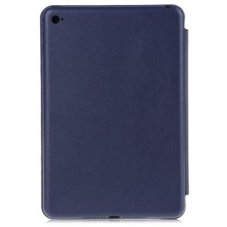 PU LEATHER SMART ULTRA THIN STAND COVER PC BACK CASE FOR IPAD MINI 4 (DEEP BLUE)