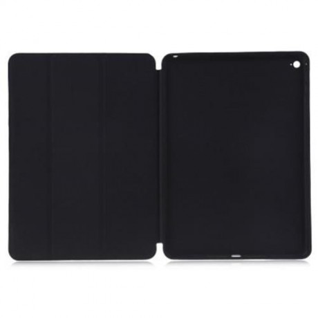 PU LEATHER SMART ULTRA THIN STAND COVER PC BACK CASE FOR IPAD AIR 2 (BLACK)