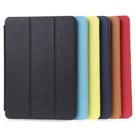 PU LEATHER SMART ULTRA THIN STAND COVER PC BACK CASE FOR IPAD AIR 2 (BLACK)