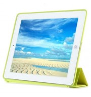 PU LEATHER SMART ULTRA THIN STAND COVER PC BACK CASE FOR IPAD 2 / 3 / 4 (LEMON YELLOW)