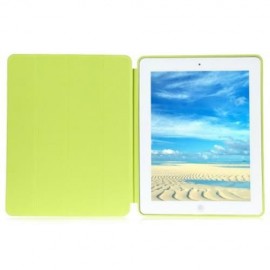PU LEATHER SMART ULTRA THIN STAND COVER PC BACK CASE FOR IPAD 2 / 3 / 4 (LEMON YELLOW)