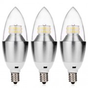 3PCS E12 110V 6W SMD 3014 LED CANDLE LIGHT (WARM WHITE LIGHT)