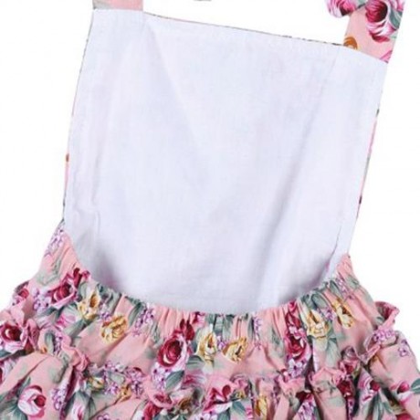 SWEET RUFFLED FLOWER BABIES BACKLESS ROMPERS WITH HEADBAND (PINK)