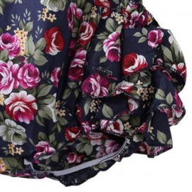SWEET RUFFLED FLOWER BABIES BACKLESS ROMPERS WITH HEADBAND (PURPLISH BLUE)