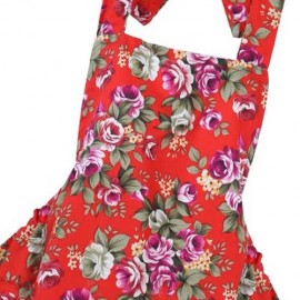 SWEET RUFFLED FLOWER BABIES BACKLESS ROMPERS WITH HEADBAND (RED)