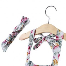 SWEET RUFFLED FLOWER BABIES BACKLESS ROMPERS WITH HEADBAND (WHITE)