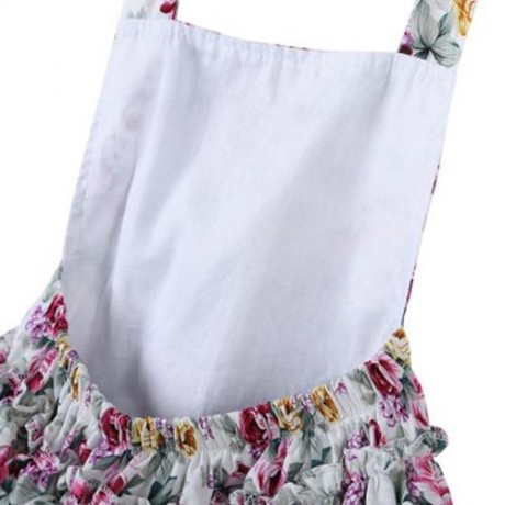 SWEET RUFFLED FLOWER BABIES BACKLESS ROMPERS WITH HEADBAND (WHITE)