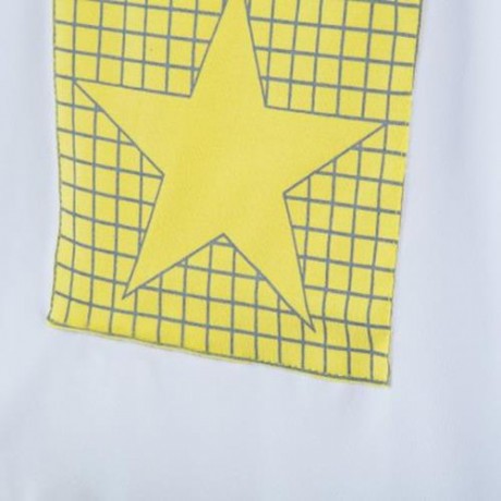 2PCS LATTICE PATTERN LOVELY CHILDREN SHORT SLEEVE T-SHIRT PANTS SUITS (YELLOW)