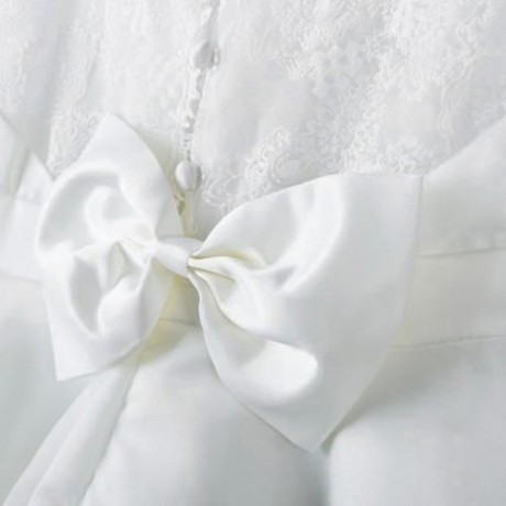 FLOWER EMBROIDERY  CHILDREN SLEEVELESS PRINCESS GOWN FOR DANCE SHOW (WHITE)