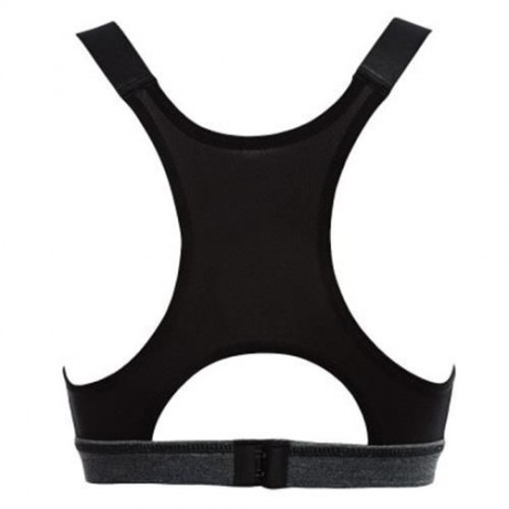 WOMEN BREATHABLE ADJUSTABLE ELASTIC SOLID COLOR WIRELESS YOGA SPORT VEST BRA (GRAY)