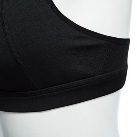 WOMEN BREATHABLE ADJUSTABLE ELASTIC SOLID COLOR WIRELESS YOGA SPORT VEST BRA (BLACK)