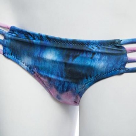 FRESH STYLE HALTER OMBRE LOW WAIST CUT OUT TWO PIECE SWIMWEAR FOR WOMEN (BLUE)