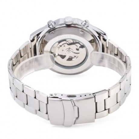 WINNER F1205158 AUTOMATIC MECHANICAL WATCH STEEL STRAP FOR MALE (WHITE BLACK SILVER)
