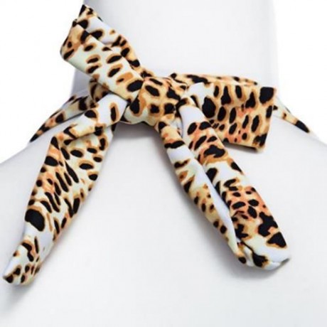 SEXY LADIES HALTERNECK  LEOPARD FLORAL LACING SWIMSUIT (COLORMIX)