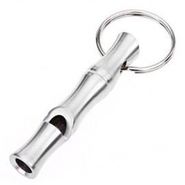 OUTDOOR CAMPING HIKING WHISTLE DEFENSE RING EMERGENCY SURVIVAL TOOL (SILVER)
