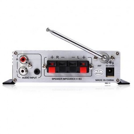 LEPY LP - A68 PORTABLE 12V HIFI AUDIO AMPLIFIER SUPPORT FM SD USB INPUT (BLACK)