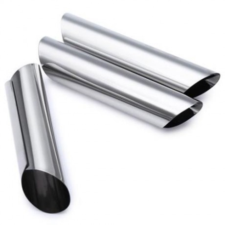 3PCS STAINLESS STEEL SPIRAL TUBE ANODE BAKED CROISSANTS DIY HORN BAKING CAKE MOLD (SILVER)