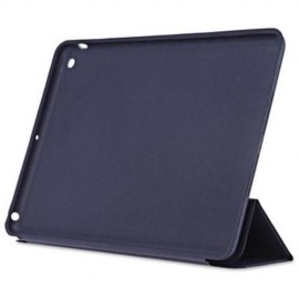 PU LEATHER SMART ULTRA THIN STAND COVER PC BACK CASE FOR IPAD AIR (DEEP BLUE)
