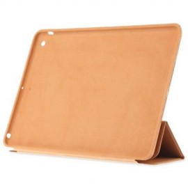 PU LEATHER SMART ULTRA THIN STAND COVER PC BACK CASE FOR IPAD AIR (LIGHT BROWN)