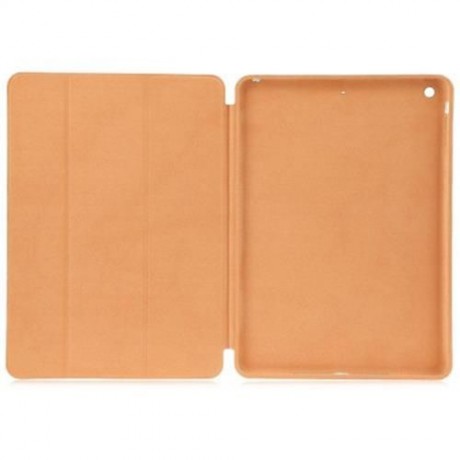 PU LEATHER SMART ULTRA THIN STAND COVER PC BACK CASE FOR IPAD AIR (LIGHT BROWN)