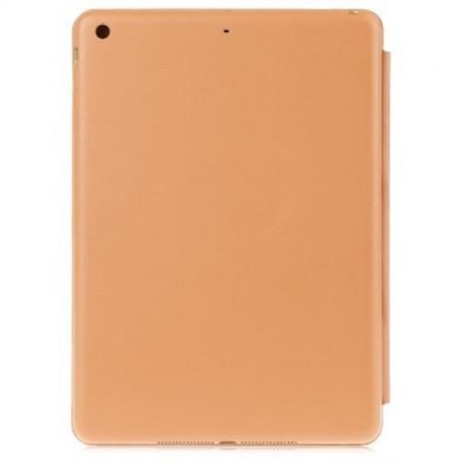 PU LEATHER SMART ULTRA THIN STAND COVER PC BACK CASE FOR IPAD AIR (LIGHT BROWN)