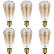 LIGHTME 6PCS ST64 230V 40W E27 110 - 120LM 19AK RETRO BULB TUNGSTEN FILAMENT ENERGY-SAVING