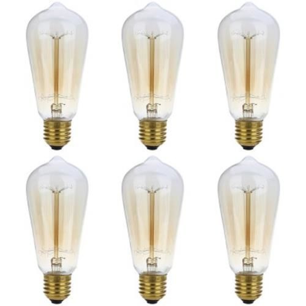 LIGHTME 6PCS ST58 230V 40W E27 110 - 120LM 19AK RETRO BULB TUNGSTEN FILAMENT ENERGY-SAVING LIGHTME 6PCS ST58 230V 40W E27 110 - 120LM 19AK RETRO BULB TUNGSTEN FILAMENT ENERGY-SAVING