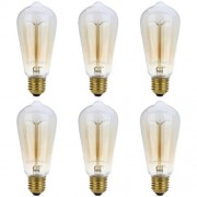 LIGHTME 6PCS ST58 230V 40W E27 110 - 120LM 19AK RETRO BULB TUNGSTEN FILAMENT ENERGY-SAVING