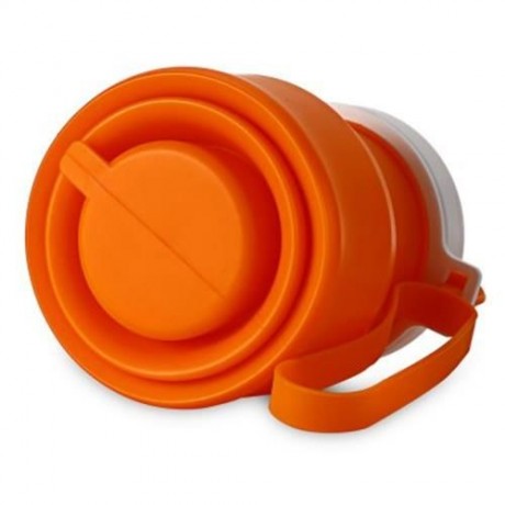 SPORT PORTABLE FOLDING WATER BOTTLE ECO-FRIENDLY SILICONE DRINKWARE (DARKSALMON)