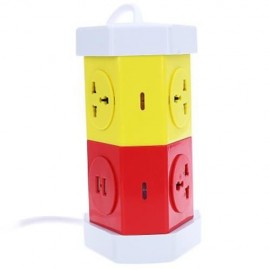 ALARDOR COLORFUL ALD - 2W4K - L 180 DEGREE ROTATING SOCKET INTELLIGENT PATCH PANEL USB SUR