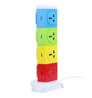 ALARDOR COLORFUL ALD - 4W8K - L 180 DEGREE ROTATING SOCKET INTELLIGENT VERTICAL SURGE PROT